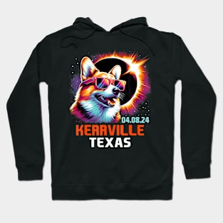 Kerrville Texas Total Solar Eclipse 2024 Corgi Dog Hoodie